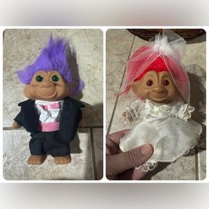 Vintage Russ 8” Troll Bride and Groom Set